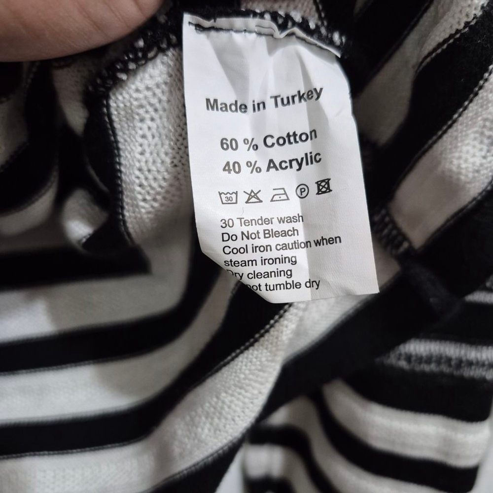 Women's Mieka Striped Crew Neck Sweater L Black Blue White - Picture 4 of 7